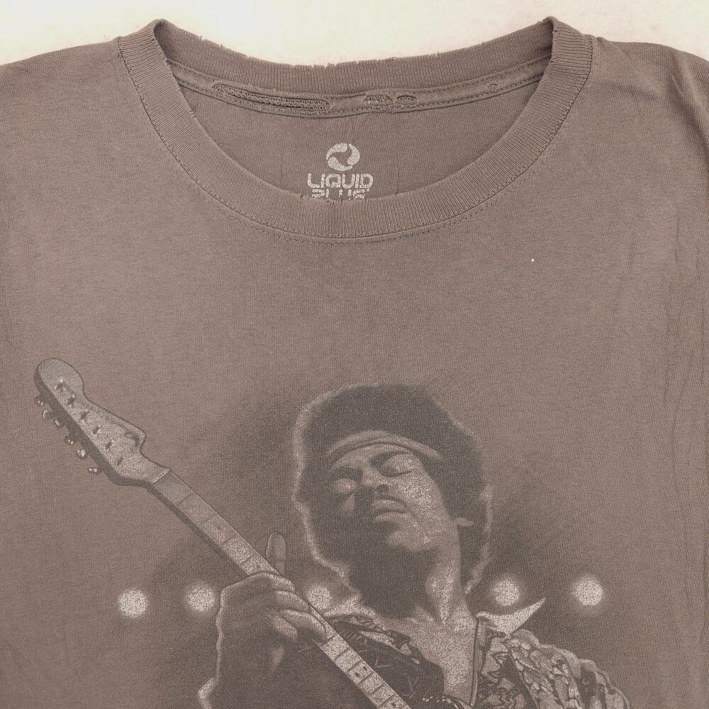 Jimi Hendrix Band Liquid Blue Short Sleeve Graphic T Shirt Mens Size XL Gray